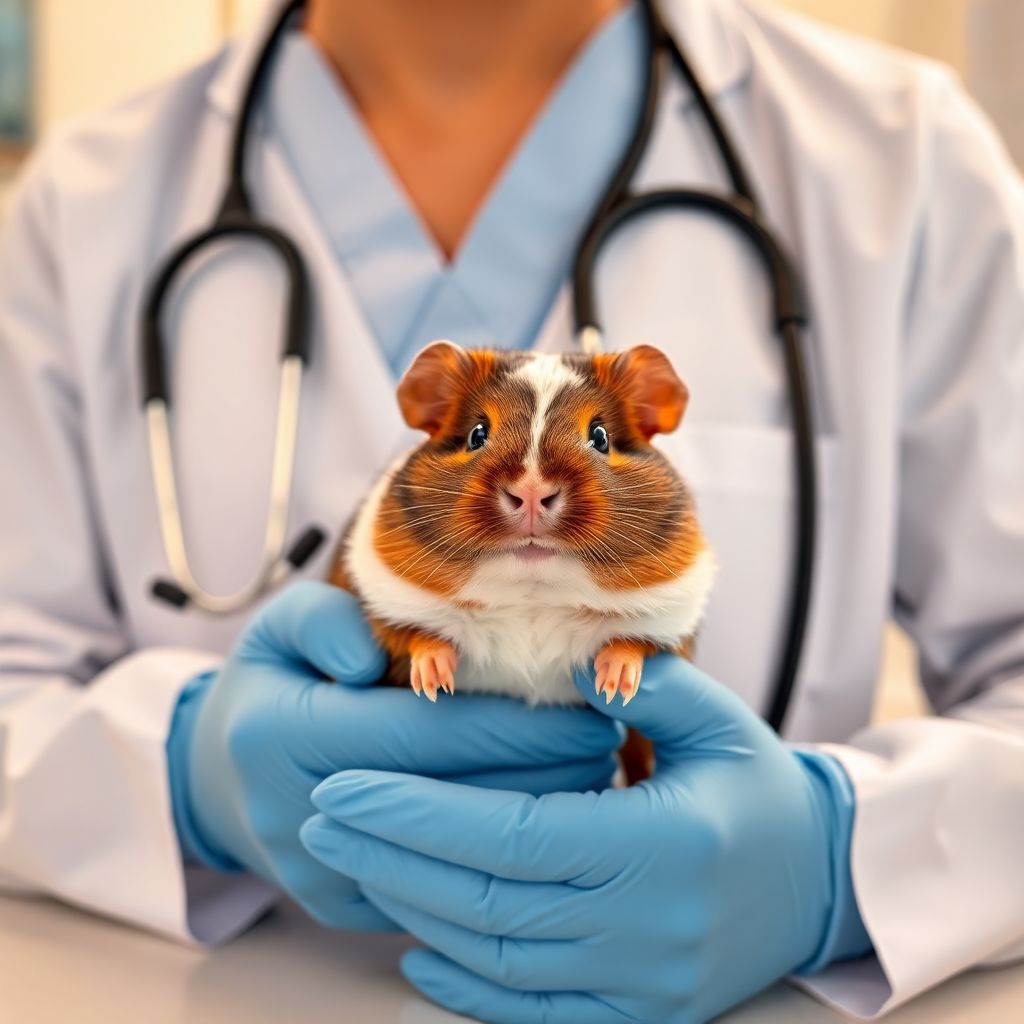 Cochon d'Inde en bonne santé chez le vétérinaire pour un contrôle