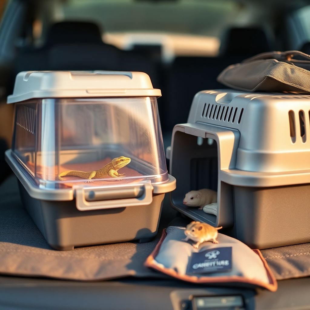 Boîte de transport sécurisée pour reptile avec aération et substrat absorbant